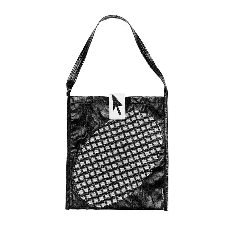 Splicing Shoulder Bag, Niche Design, Versatile Retro Bag, Original Checkered Large Capacity Bag For Women