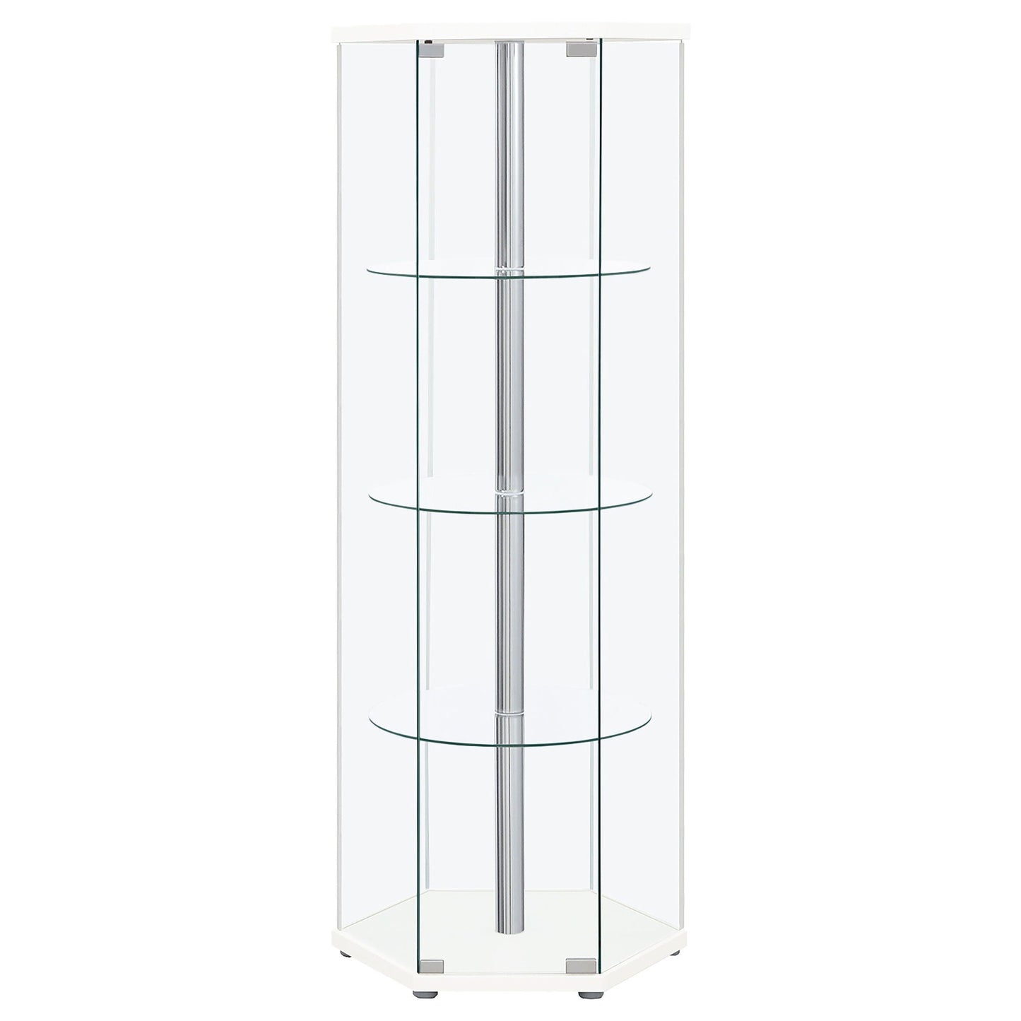 Tenley - 4 Shelf Curio Cabinet With Hexagonal Design