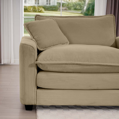 Modern Classic Fabric Single Chair Deep Seat Sofa With Pillow