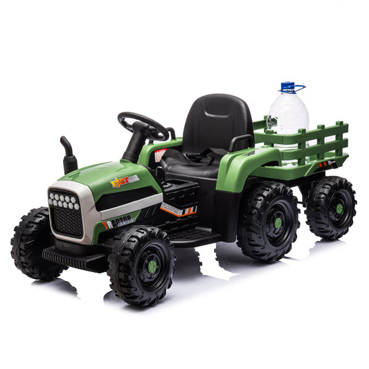 Ride On Tractor With Trailer - 24V Battery Powered Electric Tractor Toy