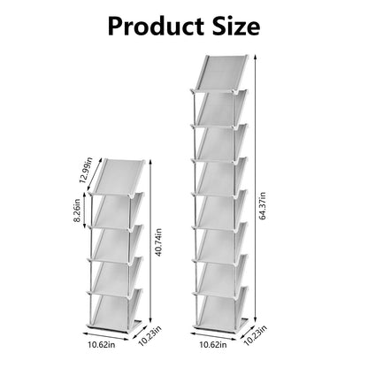 8 Tier Vertical Shoe Rack Narrow Free Standing Storage Organizer for Entryway Space-Saving Stackable Shoe Holder Corner Shoe Tower For Entryway Bedroo