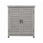 Potting Bench With Storage Cabinet And Metal Table Top For Outdoor