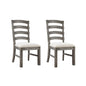 Upholstered Dining Chairs (Set of 2) - Brown - Wood