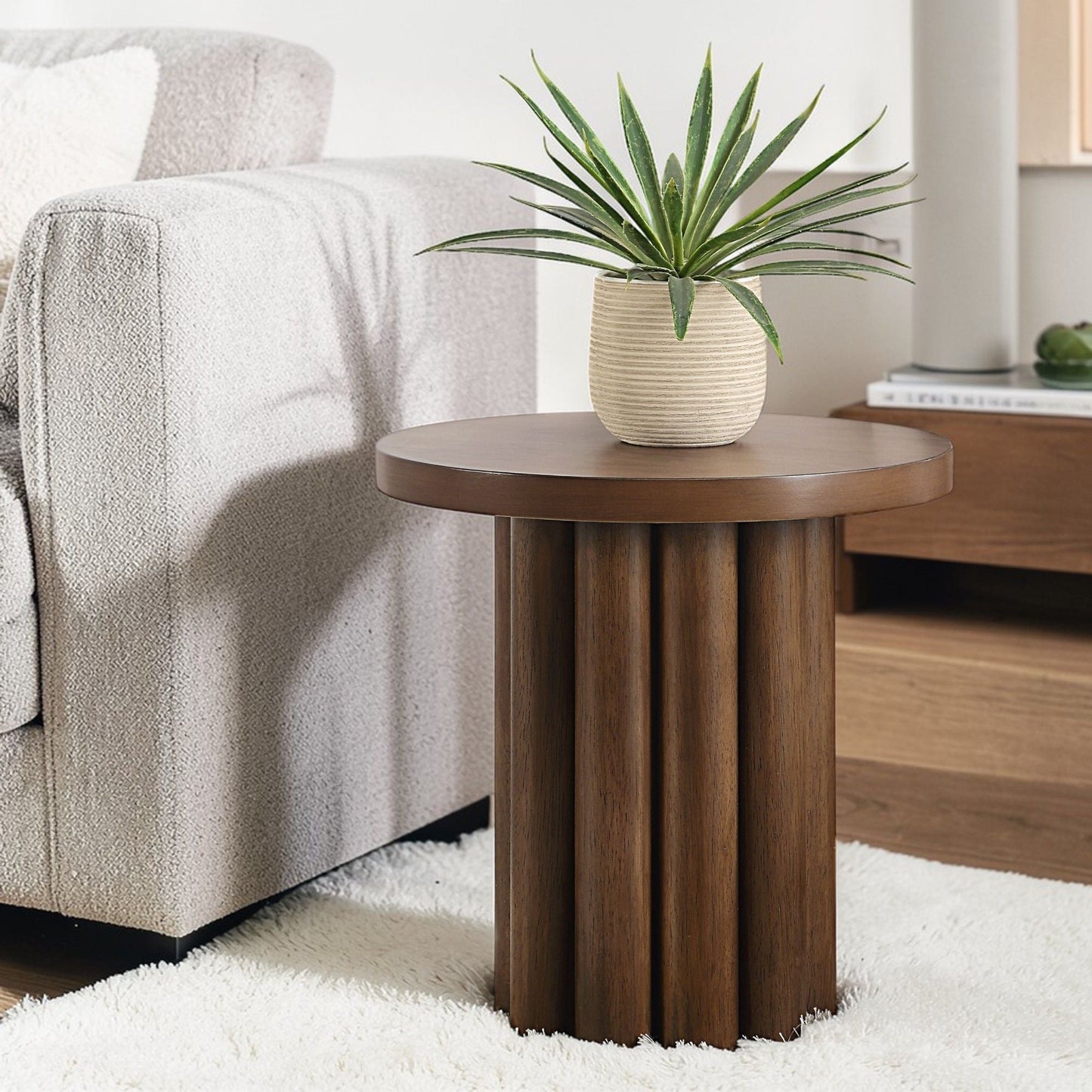 Loanna Wooden Color End Table - Brown