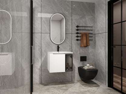 24" Wall-Mounted Bathroom Vanity With Ceramic Sink
