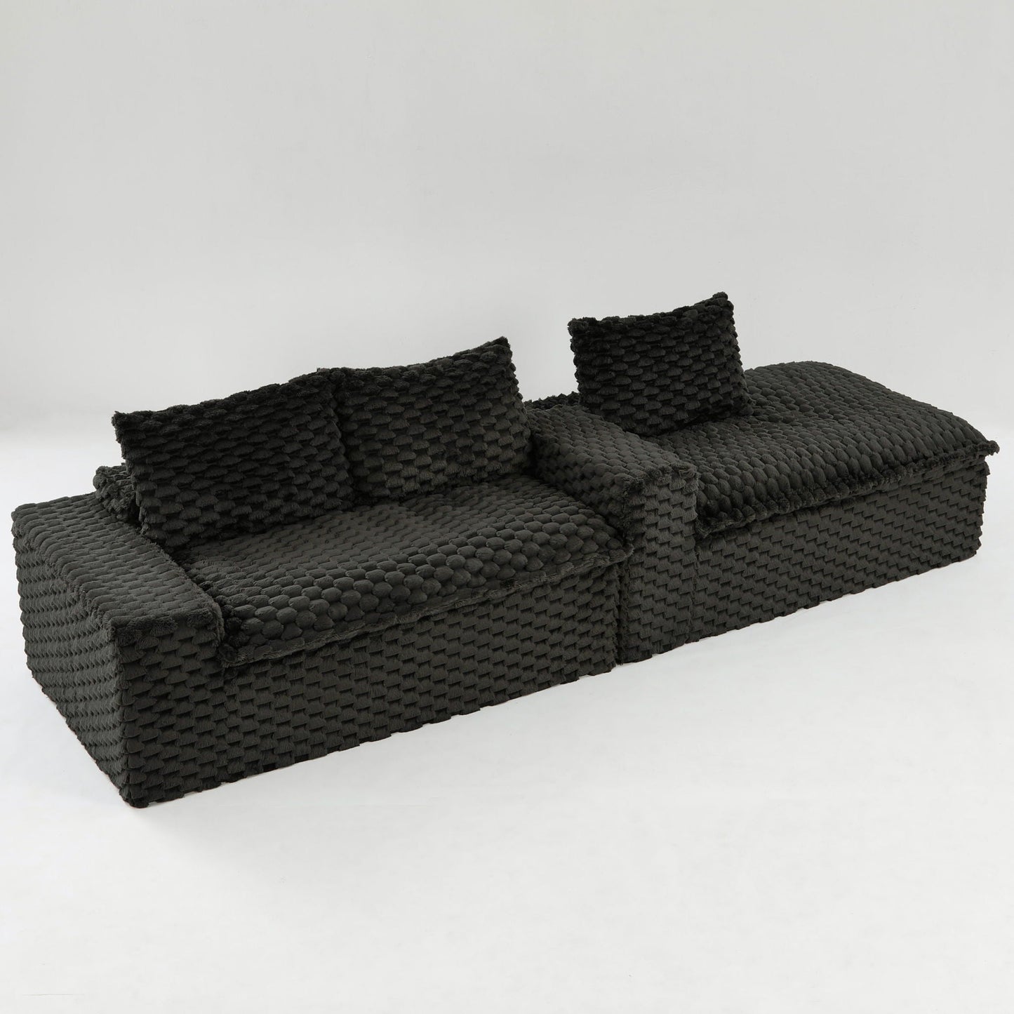 Modular Sofa, Convertible Twin Seat With Chaise Lounge