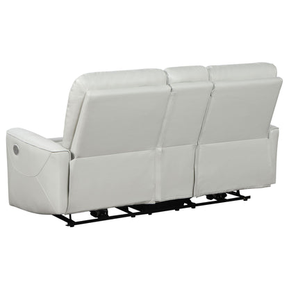 Greenfield Upholstered Power Reclining Loveseat Dove Grey