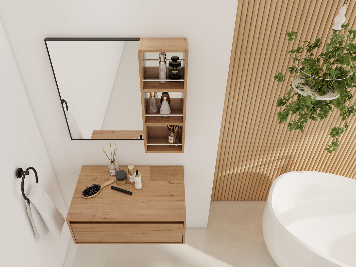 10'' Wall Mounted Bathroom Mirror Cabinet with Open Storage