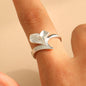 Delicate Lily Petal Flower Ring for Women