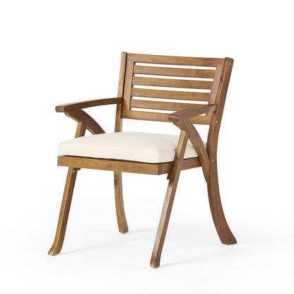 Outdoor Hermosa 5 Piece Wood Dining Set With Cushions - Teak / Beige