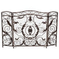 Mariella Traditional Floral Iron Fireplace Screen with Ornate Design