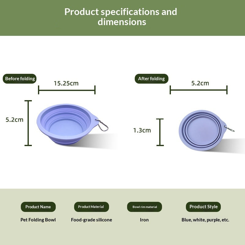 Portable Travel-Friendly Foldable Silicone Pet Bowl