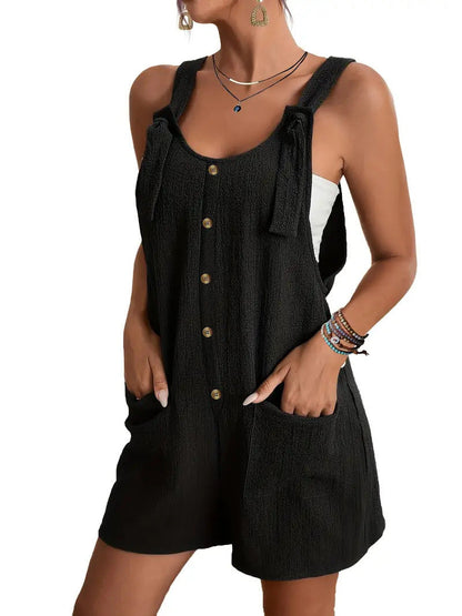 Casual And Stylish Strap Shorts Jumpsuit