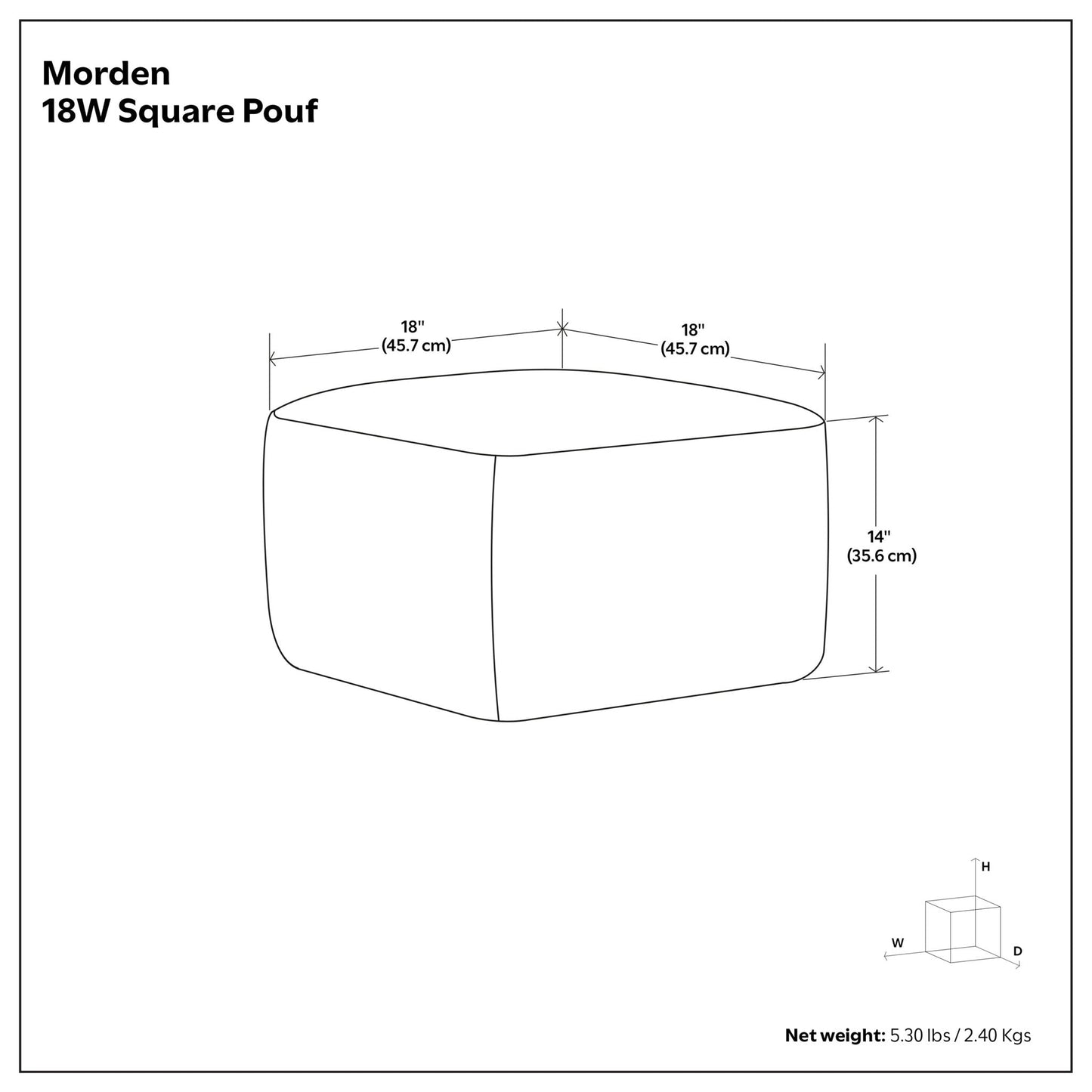 Morden - Square Pouf - Brown