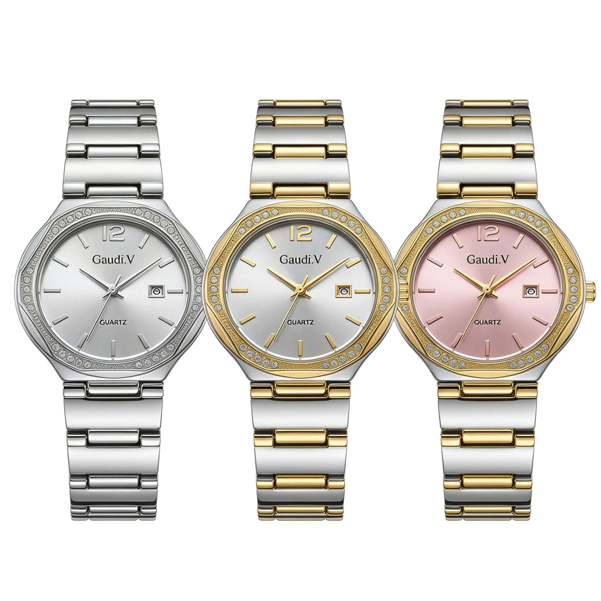 Diamond-Encrusted Business Quartz Watch For Men And Women