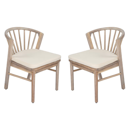 Outdoor Dining Chairs Set of 2, Acacia Wood Patio Chairs