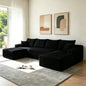 126" Cloud Sectional Sofa with U-Shape Chaise and Side Pockets and Cup Holder