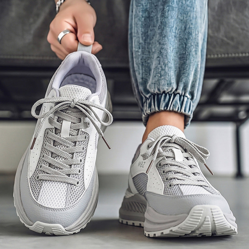 Men's Shoes 2026 Summer & Autumn New Arrival, Breathable Mesh Low-Top Soft Sole Sneakers, Four-Season Height-Increasing Thick Sole Dad Shoes For Men