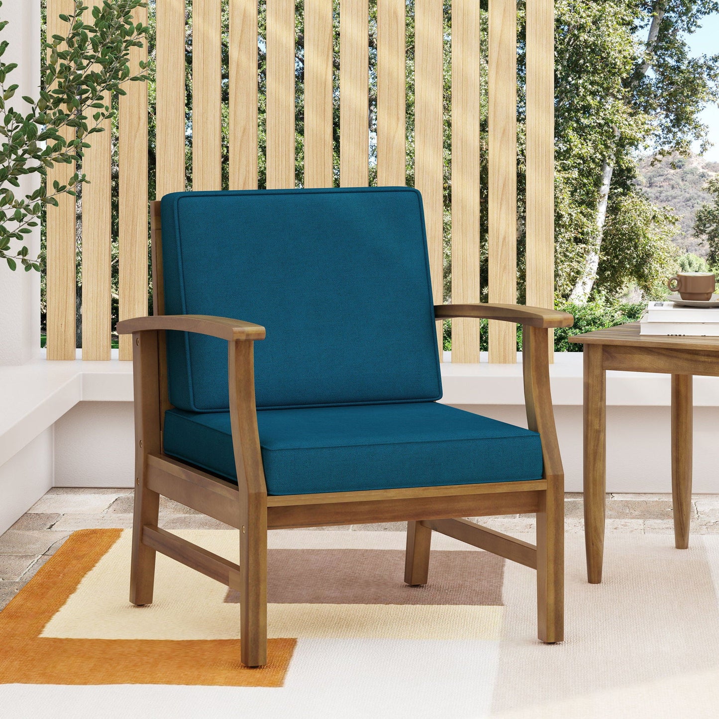 Perla Contemporary Club Chair with Water Resistant Cushion