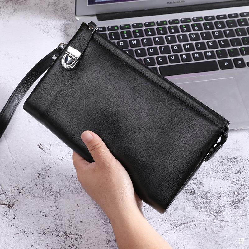 Cowhide Korean-style Casual Large-capacity Clutch Bag