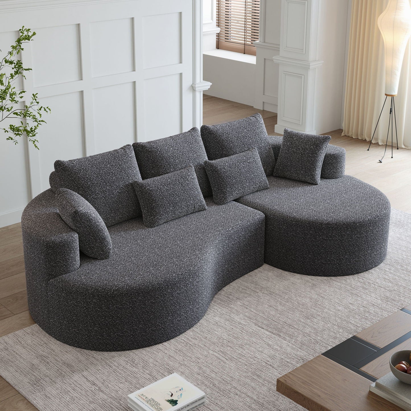 Curved Oversized Sectional Sofa With Extra Deep Seat
