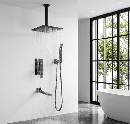 Matte Shower System with Tub Spout and 10 Inch Shower Head