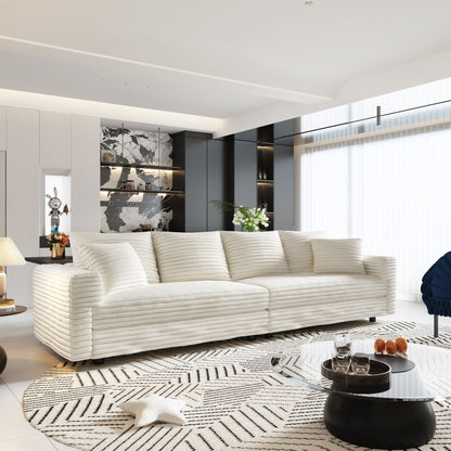 Deep Seat Convertible Sofa With Soft Pillows And Ottomans