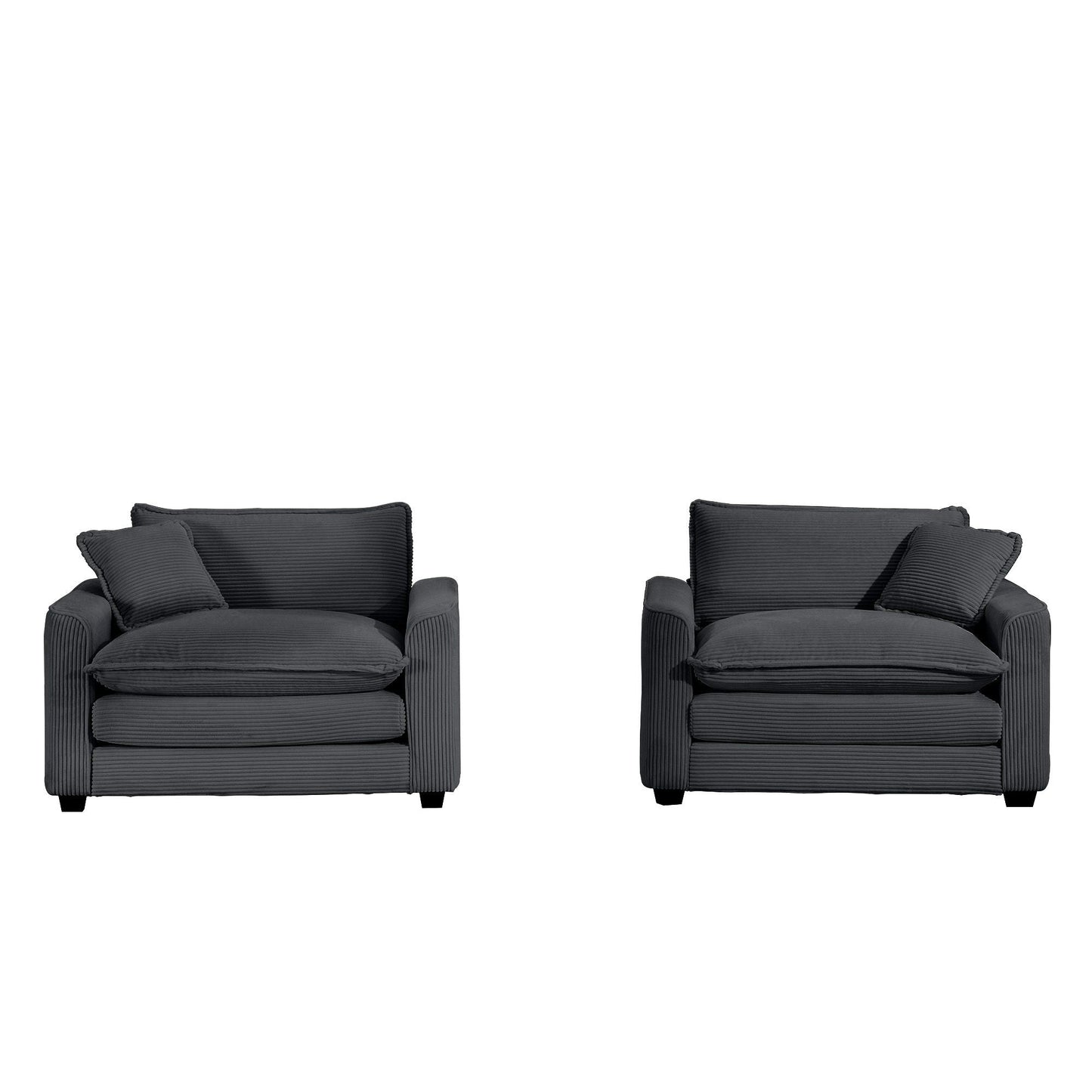 Modern Classic Fabric Single Chair Deep Seat Sofa With Pillow