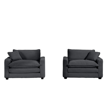 Modern Classic Fabric Single Chair Deep Seat Sofa With Pillow
