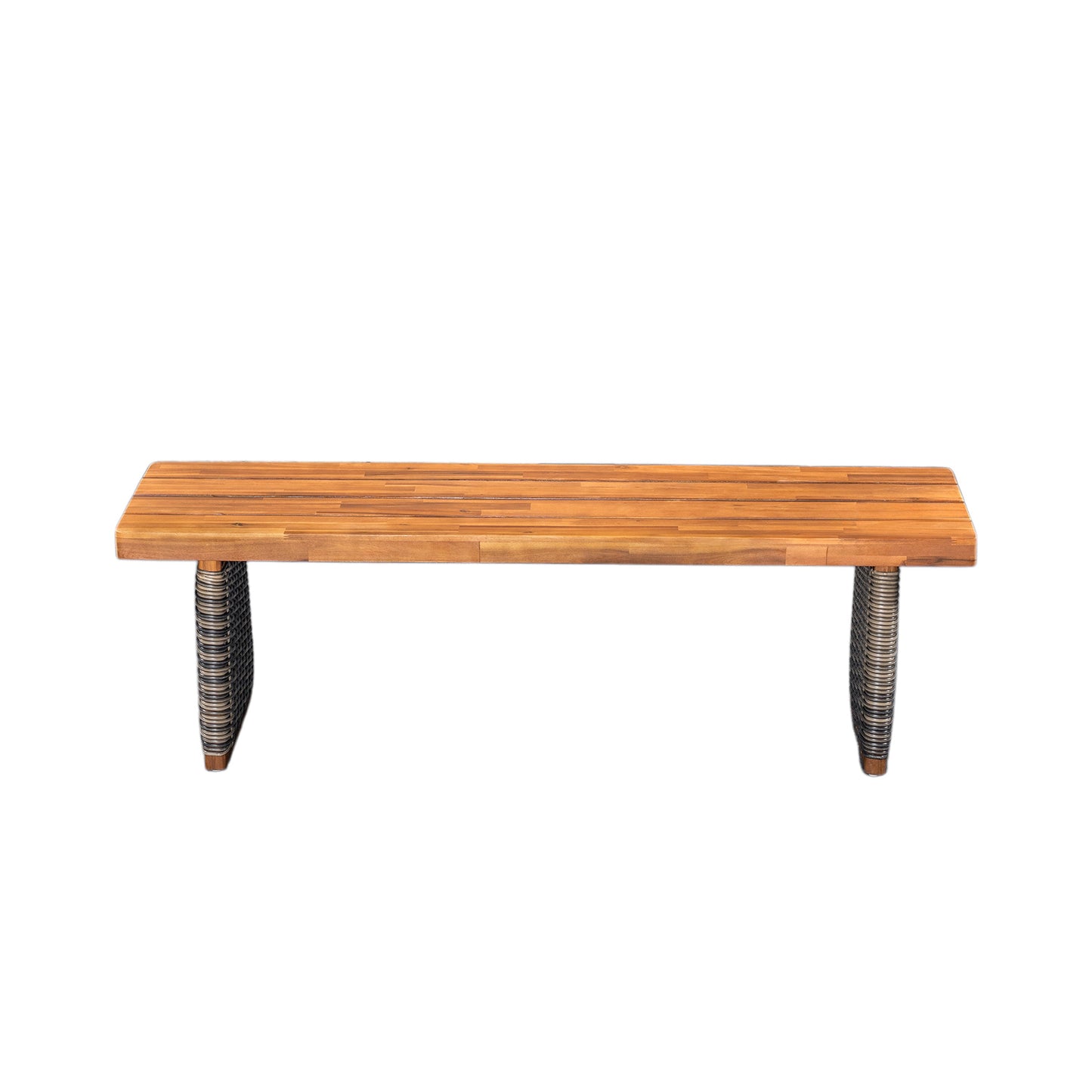 Outdoor 1pcs Acacia Wood Bench, Teak Finish