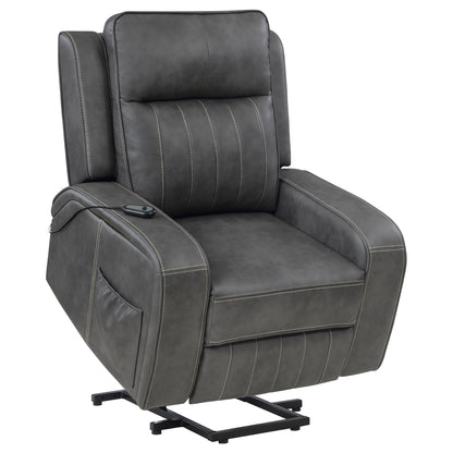 Mckinley - Upholstered Power Lift Recliner Chair With Remote Control - Gray