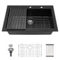 Quartz Kitchen Sink, Granite Composite, Drop In Sink With Durable Design
