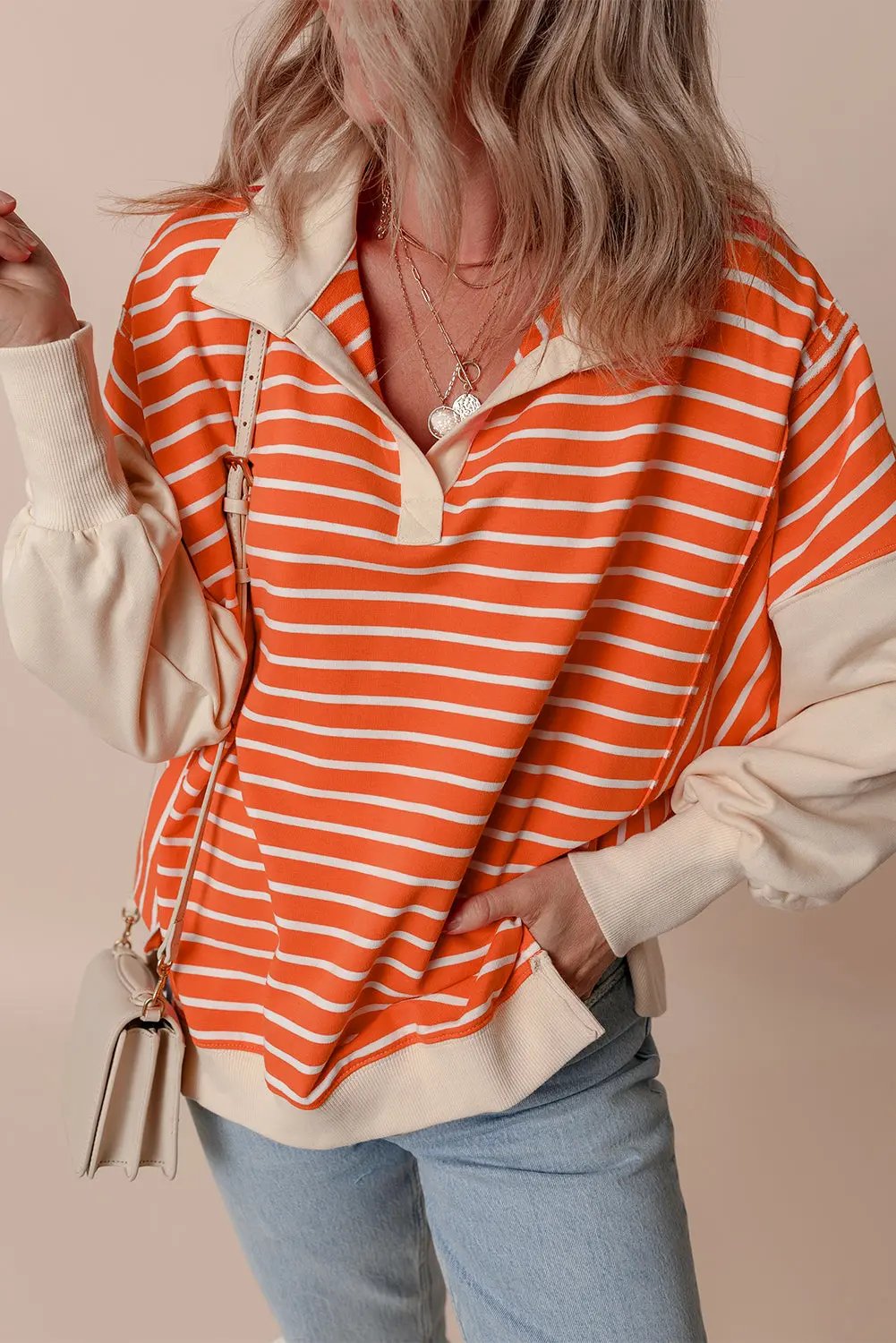 Women's Pullover Sweatshirt Women's Pullover - Color Block Striped - Casual Daily Sweatshirt
