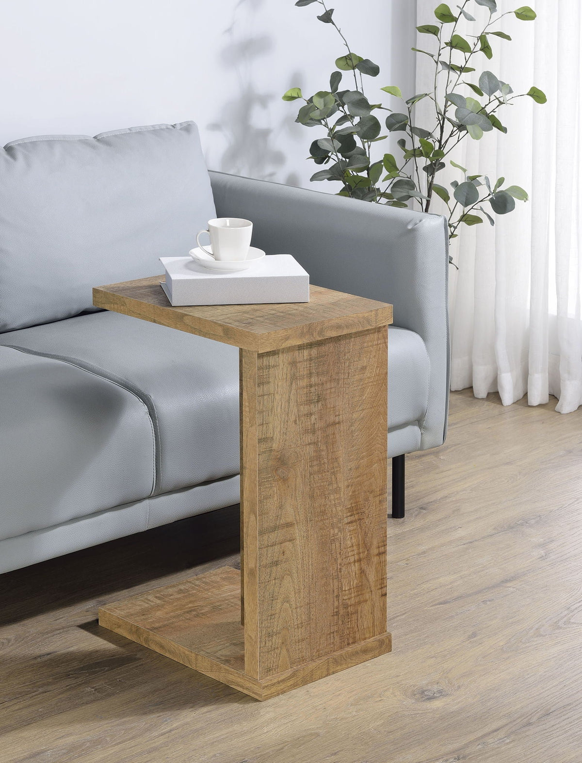 Clower Engineered Wood C-Shaped Sofa Side Table Mango