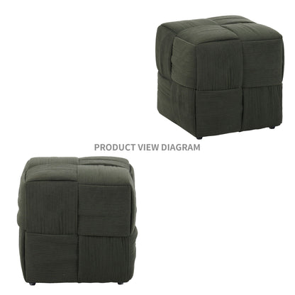 Modern Ottoman Foot Rest With Woven Design