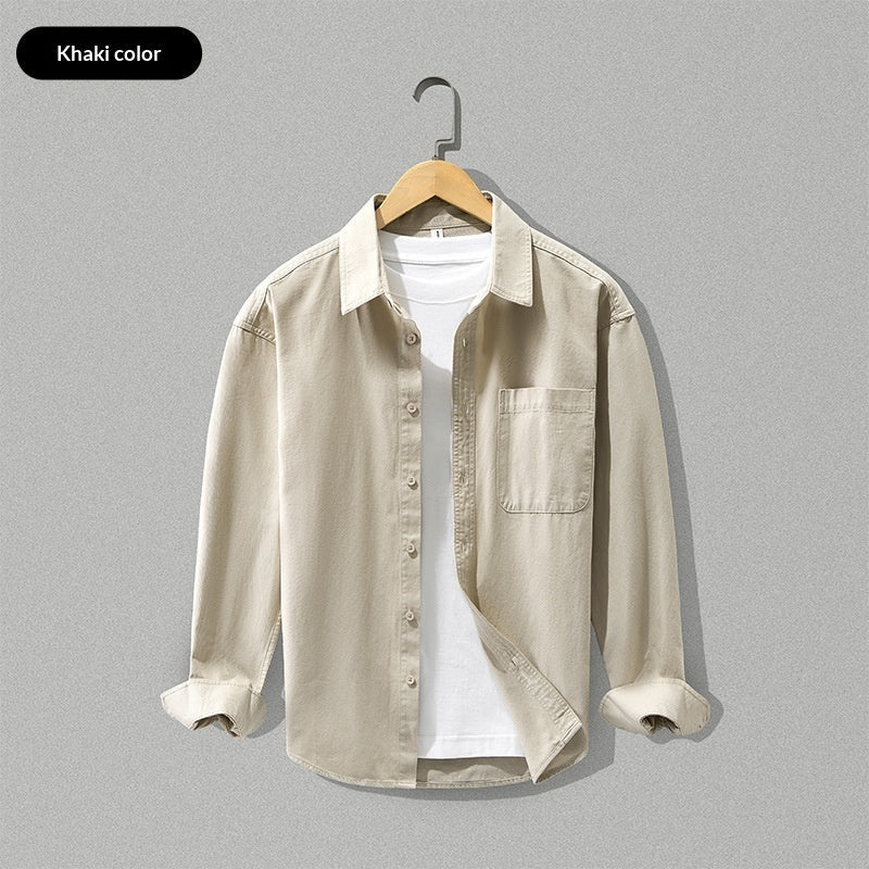 Loose-fitting Versatile Long-sleeve Cotton Shirt
