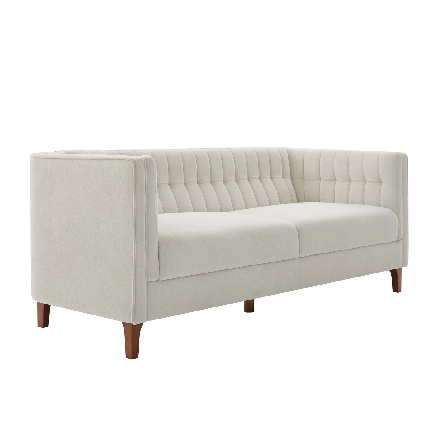 Modern 3 Seater Sofa Upholstered Couch with Curved Armrests