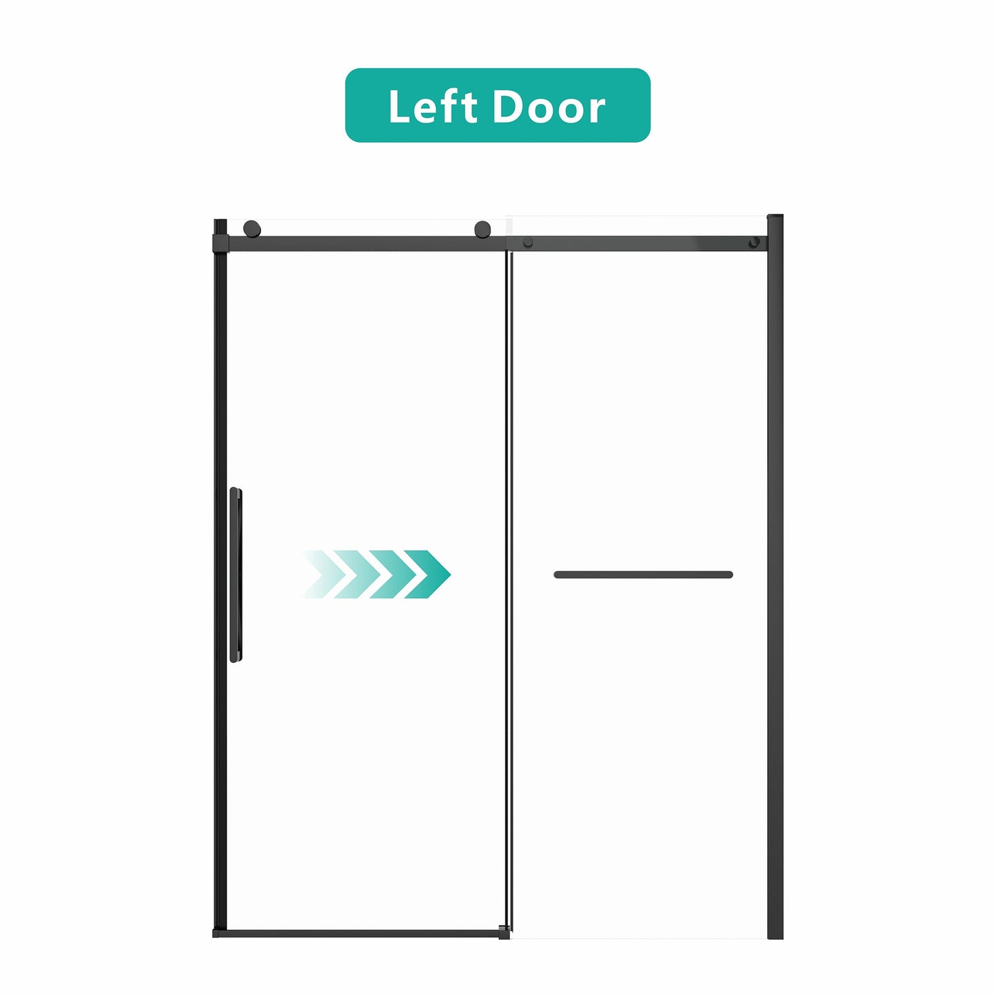 S-RM6076TB 56-60"W x 76"H Sliding Shower Door, 8mm Frameless Glass Shower Door with Matte