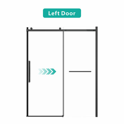 S-RM6076TB 56-60"W x 76"H Sliding Shower Door, 8mm Frameless Glass Shower Door with Matte