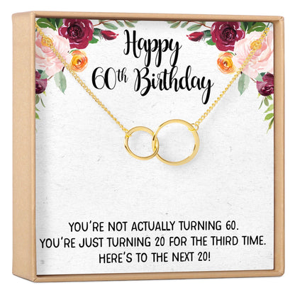 60th Birthday Necklace, Multiple Styles