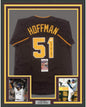 Framed Autographed/Signed Trevor Hoffman 35x39 San Diego Brown Baseball Jersey JSA COA