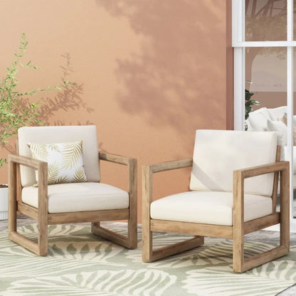 Outdoor Acacia Wood Patio Club Chair