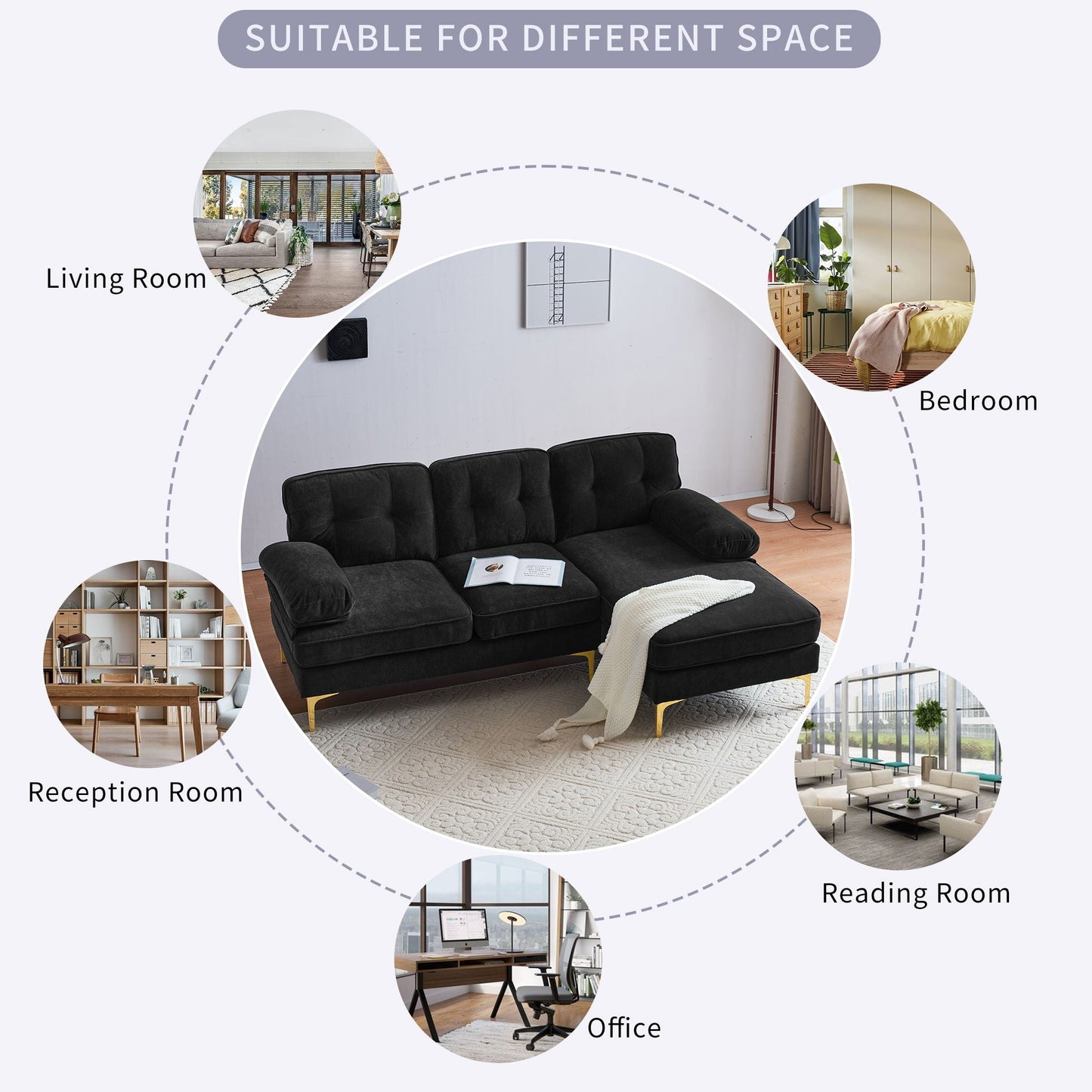 Modern L Shaped Sectional Sofa For Living Room