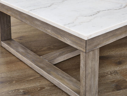Loyaska - Rectangular Cocktail Table - Brown / Ivory