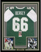 Framed Autographed/Signed Bill Bergey 35x39 Philadelphia Green Football Jersey JSA COA