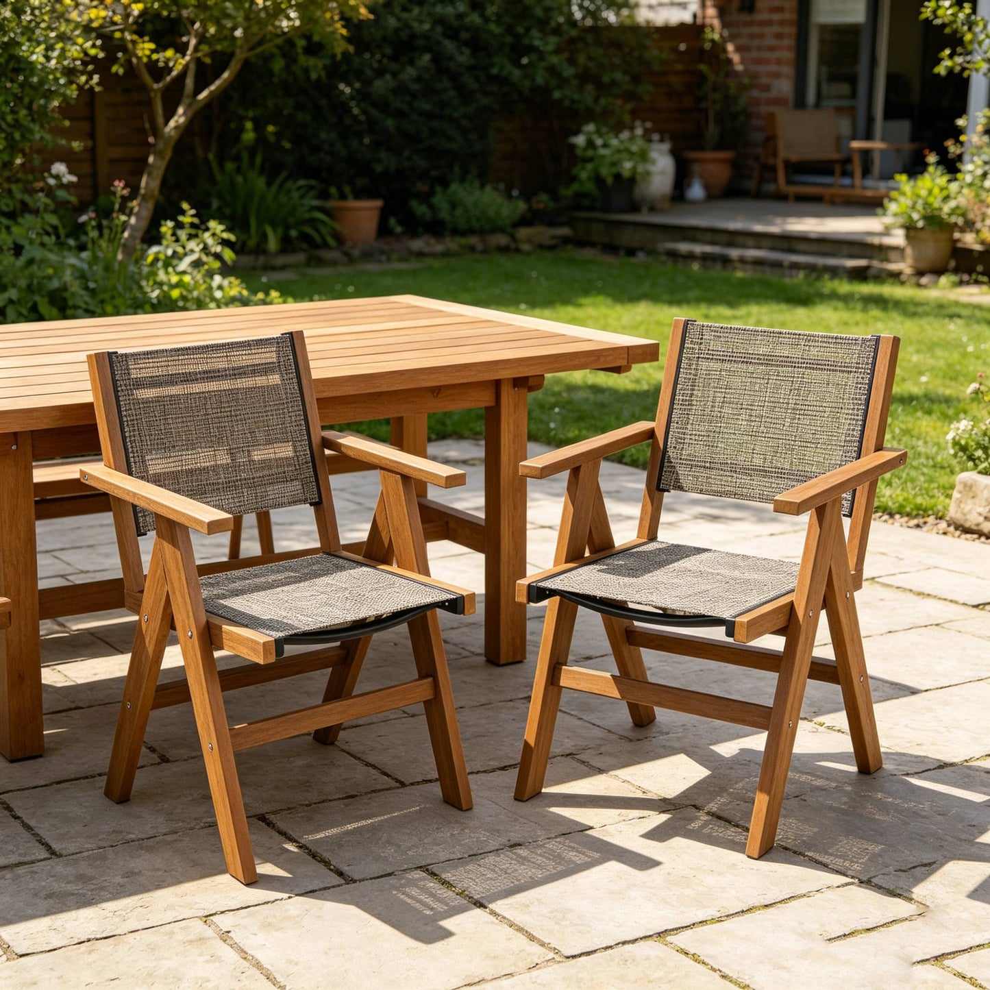 2 Piece HIPS Outdoor Dining Chair Perfect For Patio Meal Togethers & Garden Brunch Relaxation Moments