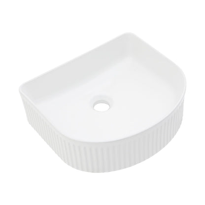 Vessel Bathroom Sink With Design - White