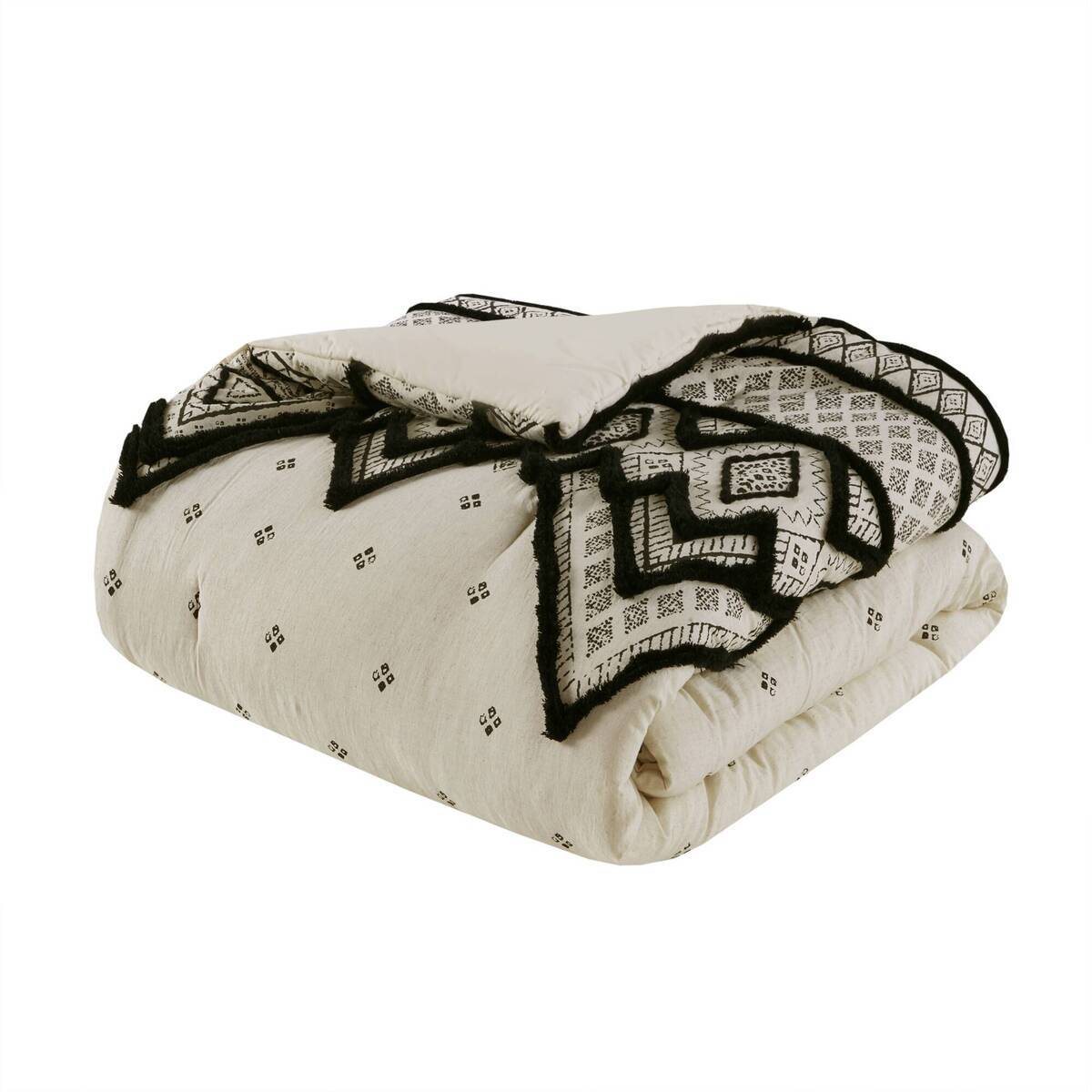 3 Piece Cotton and Flax Linen Blend Comforter Set Natural King/Cal King
