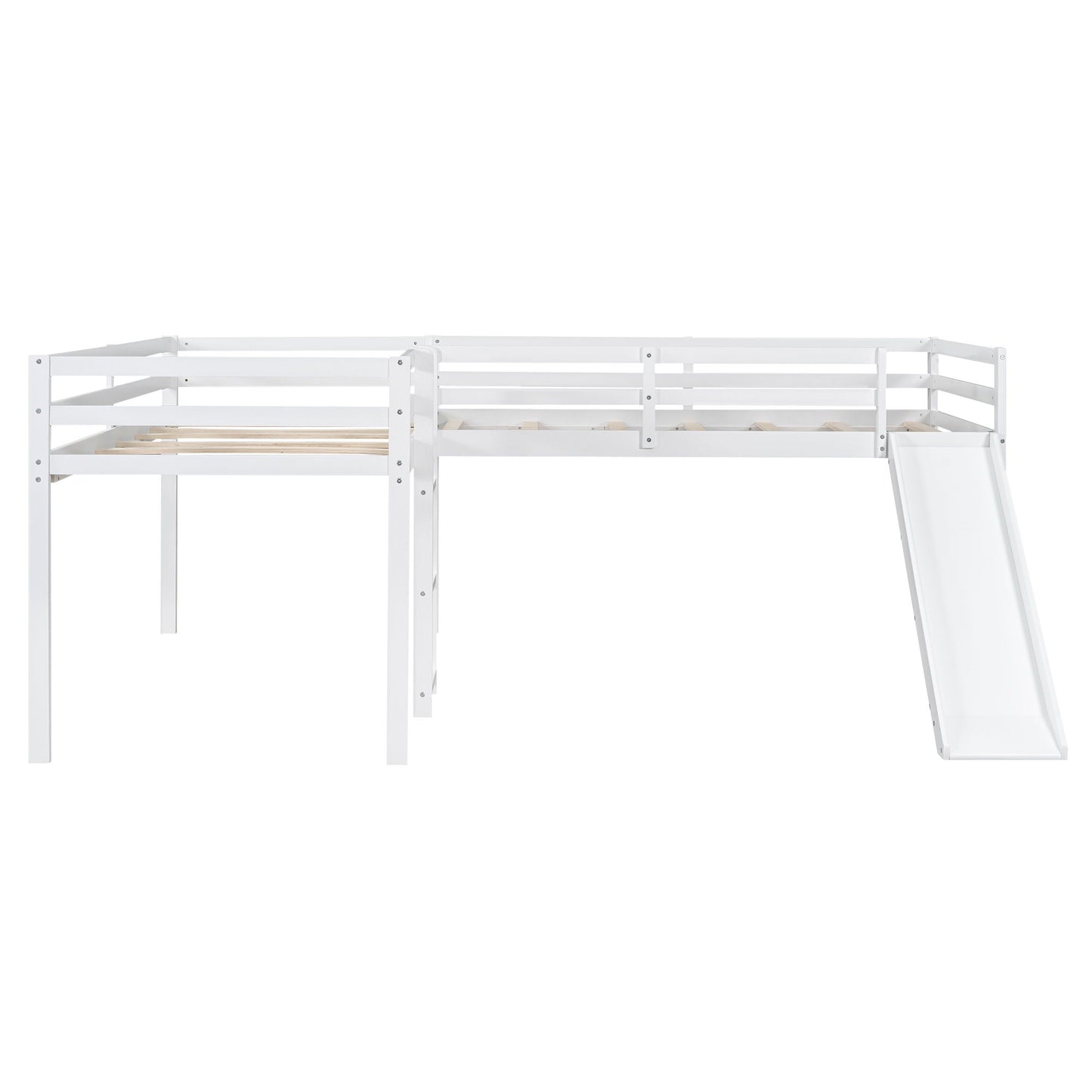 L Shaped Loft Bed With Ladder And Slide
