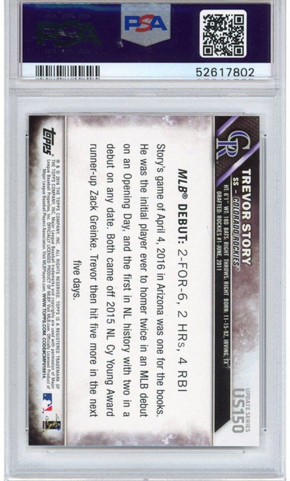 Graded 2016 Topps Update Trevor Story #US150 Rookie RC Baseball Card PSA 10 Gem Mint
